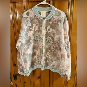 Anthropologie Maeve Sheer Bomber Jacket XL